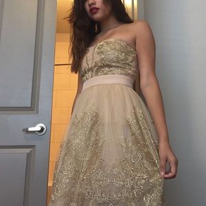 Gold Strapless Dress
