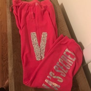 Like new Victoria Secret pink sequin sweats