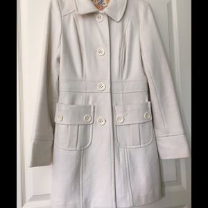 Tulle cream wool coat