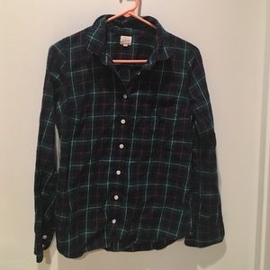 j crew flannel button down shirt