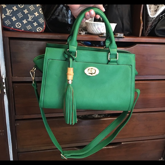 Green fashion Kelly purse satchel