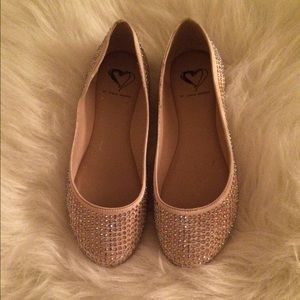 Nude Steve Madden Crystal ballet flats