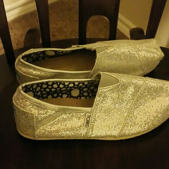 Toms silver sparkling shoes