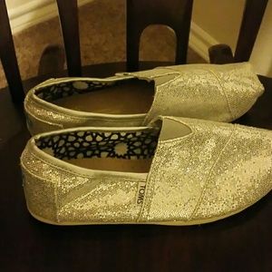 Toms silver sparkling shoes