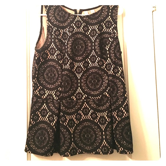 Black lace peplum