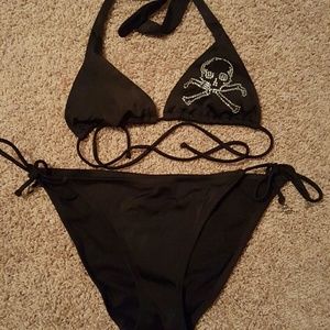 VS rhinestone skull bikini