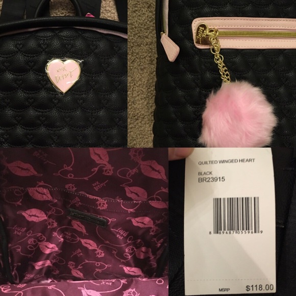 🚫Sold🚫Betsey Johnson Quilted Hearts Backpack - Picture 4 of 4
