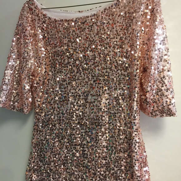 New sequined pink peach waist length top 8