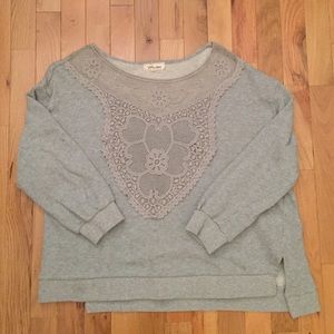 Anthropologie gray cropped sweatshirt