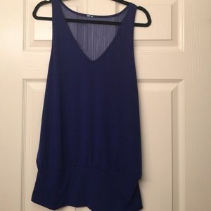 Blue Tank with Sheer Back