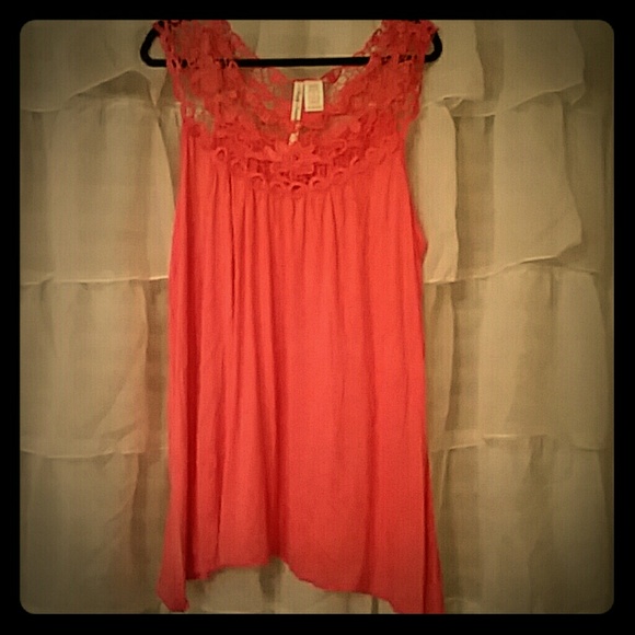 Coral crochet tunic