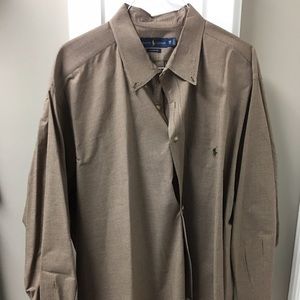 Ralph Lauren Brown Herringbone Plaid Oxford