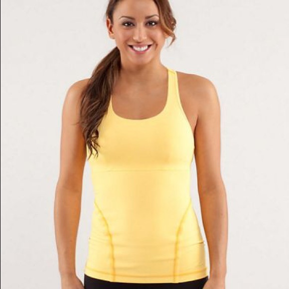 Yellow Lululemon Power Up Tank
