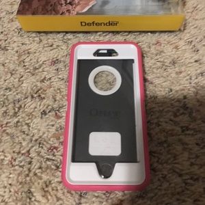 iPhone 6/6s pink & white otter box defender