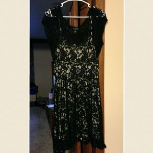 Black sheer lace dress