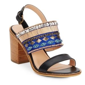 NWOT Catherine Maladrino Size 9 Black Heel jewel