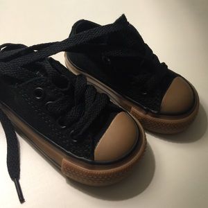 Black and Tan Converse All Star Sneakers