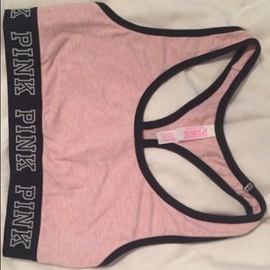 PINK light pink sports bra
