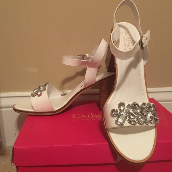 Catherine Maladrino 8.5 white wedding heels sandal