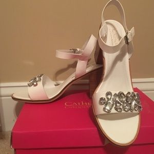 Catherine Maladrino 8.5 white wedding heels sandal