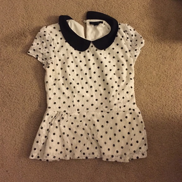Polka dot peplum top