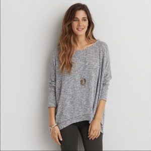 American Eagle gray petal back sweater