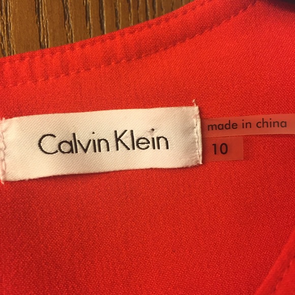 Calvin Klein red ruffle detail midi dress - Picture 4 of 4
