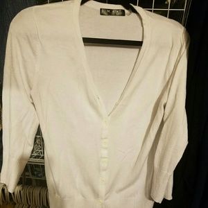 White button up cardigan