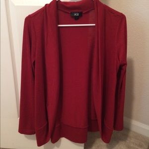 Red cardigan