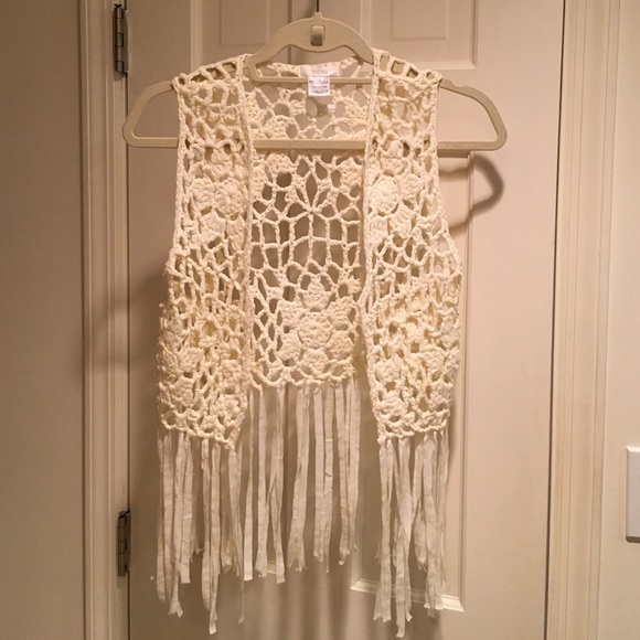 LF brand (Millau) ivory crocheted vest