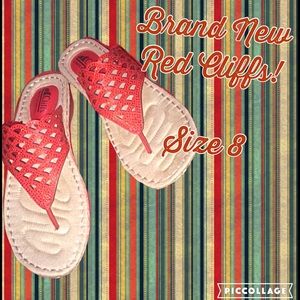 Red sparkly Cliffs. Never worn! Only tried on!