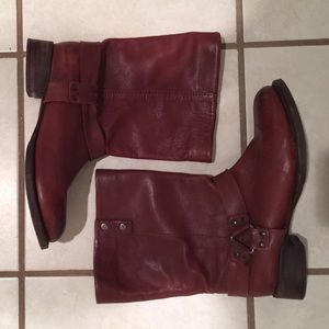 Zara Trafaluc brown ankle leather boots cowboy