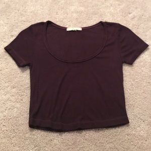 Dark purple scoop neck crop top