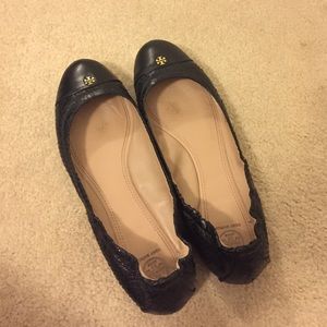 Tory Butch York snakeskin ballet flats