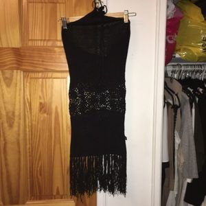 Black beach cover dress