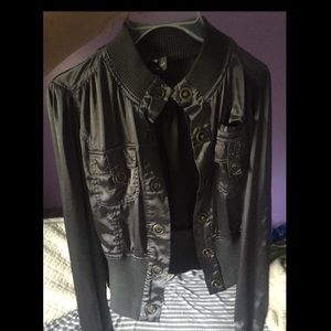 Silver tight fit zip up