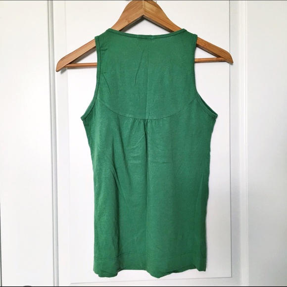 ❤️SOLD❤️ green tank top with drawstring neckline - Picture 4 of 4