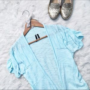light blue draped cardigan