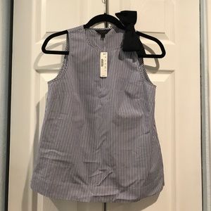 J Crew Bow-shoulder top in stripe. New with tags.