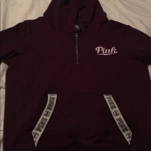 Maroon half zip PINK jacket