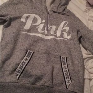 PINK campus half zip hoodie