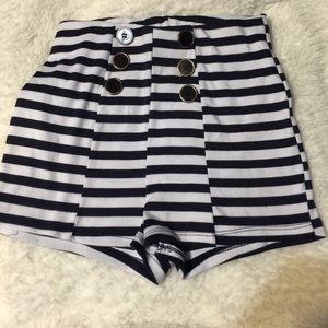 High waisted sailor shorts