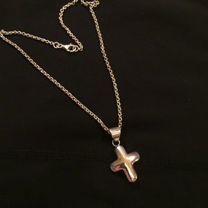 Sterling silver chain and cross pendant