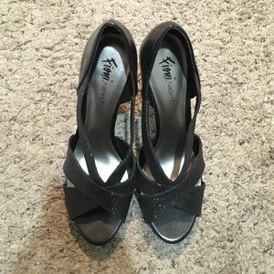 Black Glitter Fioni Night Heels