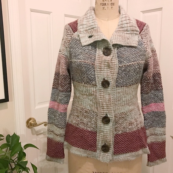 Textured Cardigan with Mixed Stitches, M - Picture 1 of 4