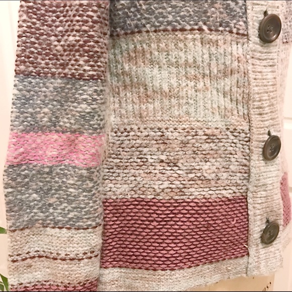 Textured Cardigan with Mixed Stitches, M - Picture 3 of 4
