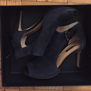 Louise et cie navy suede heel sandal
