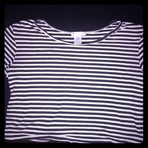 🦄Striped short sleeve crop top