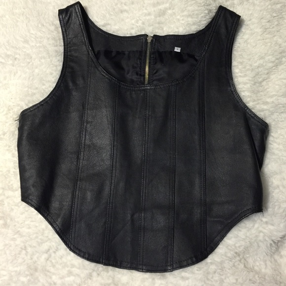Leather crop top