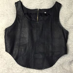 Leather crop top
